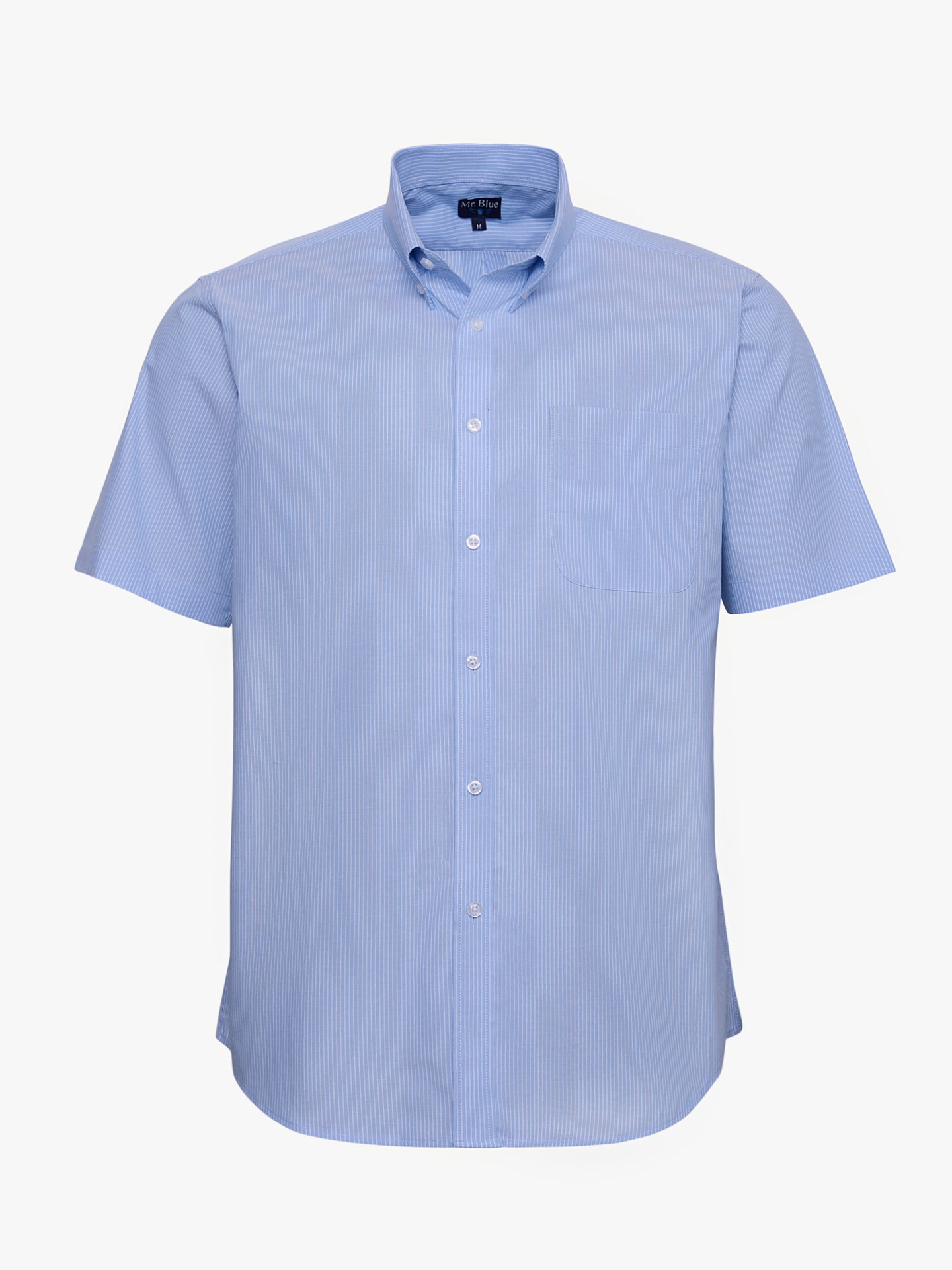 CAMISA ALGODÃO AZUL MANGA CURTA REGULAR FIT MR. BLUE