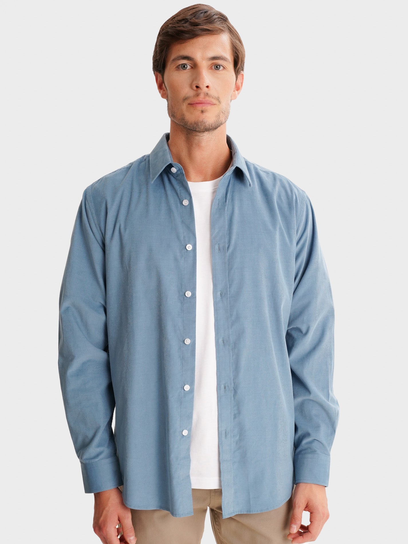 BOMBAZINE BLUE TAILORED FIT MR SHIRT. BLUE