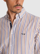 CAMISA OXFORD MARRÓN MANGA LARGA REGULAR FIT MR. AZUL