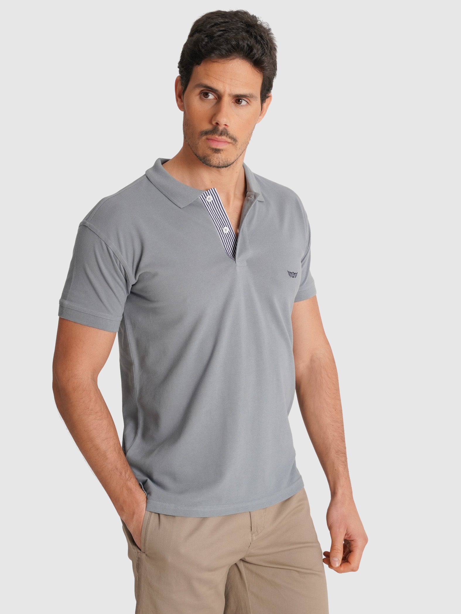 POLO AZUL MANGA CURTA REGULAR FIT MR. BLUE