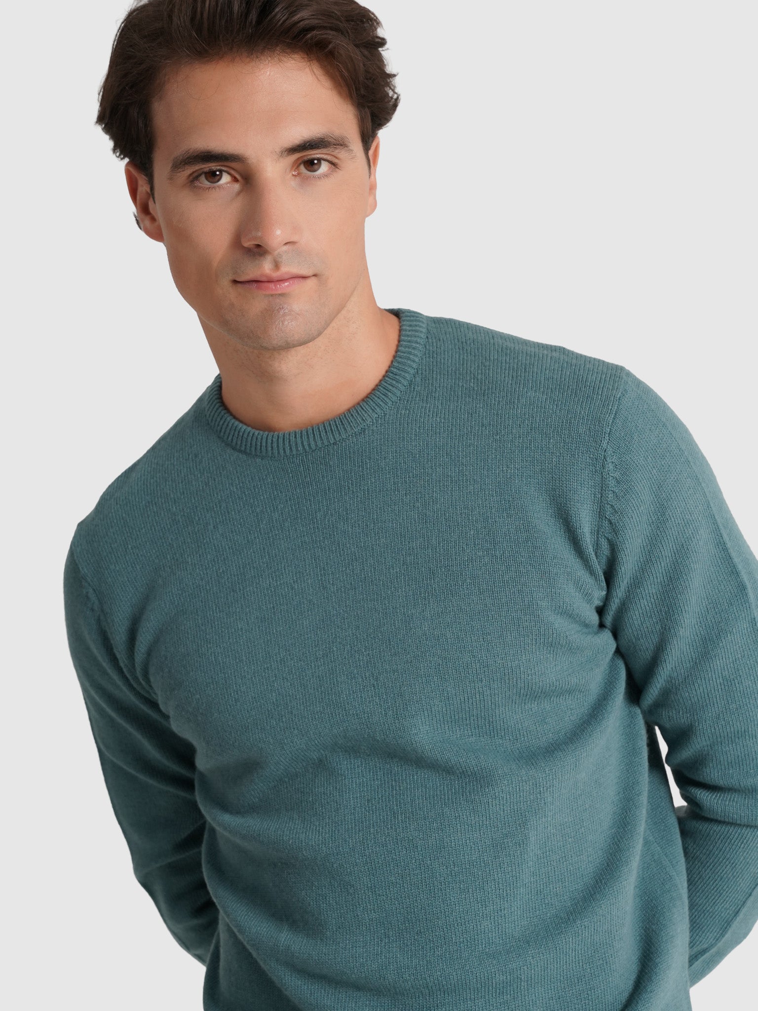 GREEN WOOL PULLOVER LONG SLEEVE REGULAR FIT MR. BLUE