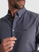 CAMISA ALGODÓN AZUL MANGA LARGA REGULAR FIT MR. AZUL