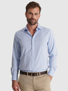 BLUE COTTON SHIRT LONG SLEEVE SLIM FIT MR. BLUE