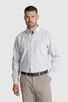 CAMISA ESTRUTURADA REGULAR FIT AZUL LISA MR. BLUE