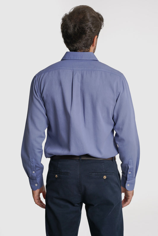 CAMISA PIQUET REGULAR FIT AZUL LISA MARK BELLUCCI