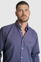 CAMISA ESTRUTURADA REGULAR FIT AZUL LISA MR. BLUE