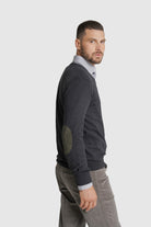 PULLOVER LÃ REGULAR FIT CINZENTO LISO MR. BLUE