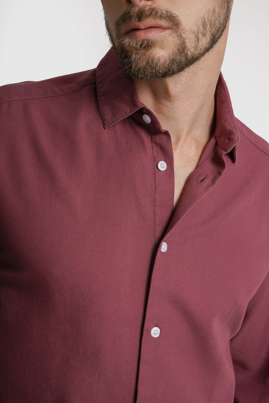 CAMISA PIQUET REGULAR FIT BORDEAUX LISA MARK BELLUCCI