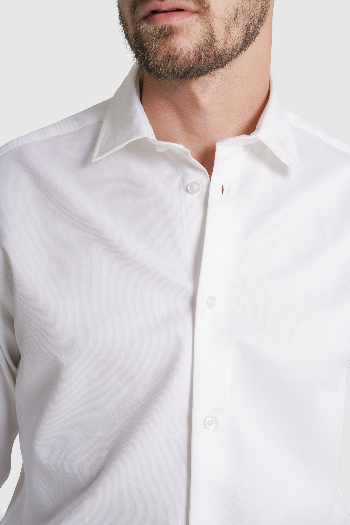 CAMISA DOBBY SLIM FIT BRANCA LISA MR. BLUE
