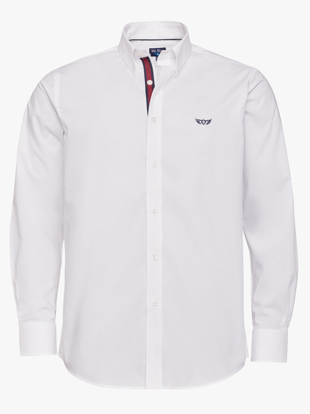 Camisa Regular Fit De Popelina Blanca Mr. Blue