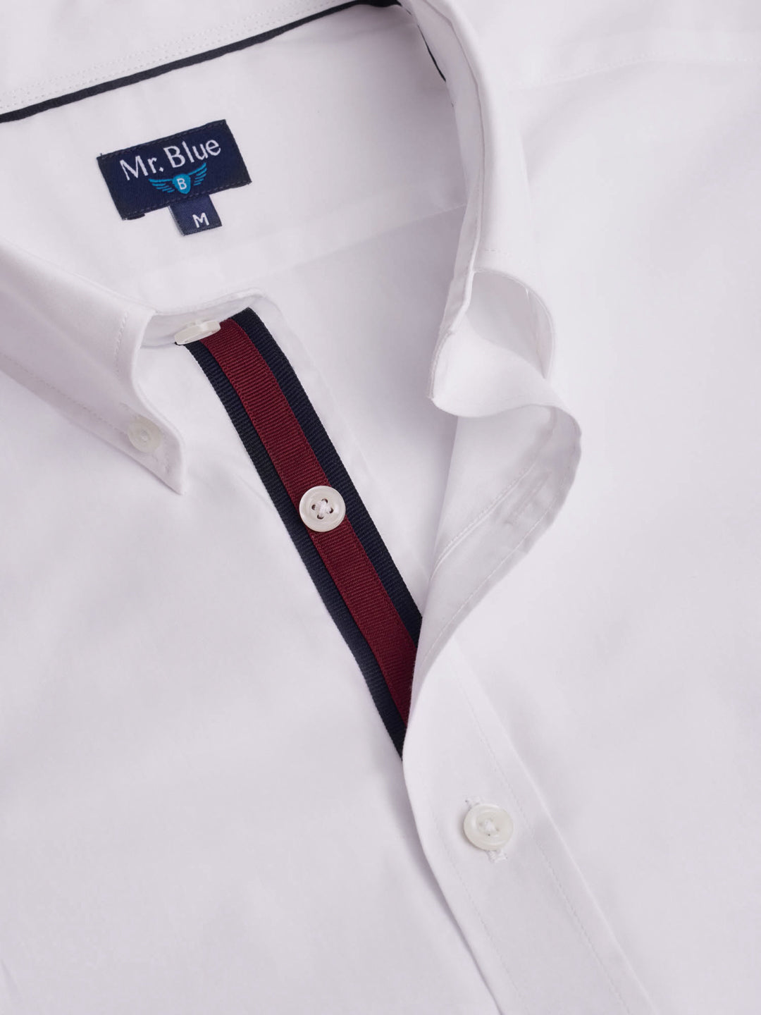 Camisa Regular Fit De Popelina Blanca Mr. Blue